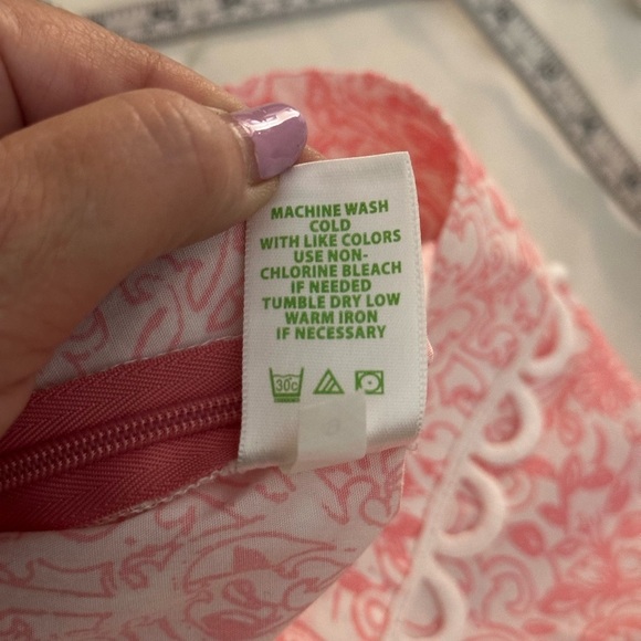 WOMEN'S LILLY PULITZER JUBILEE PINK & WHITE COTTON CAPRIS PANTS size 9 - Picture 9 of 9